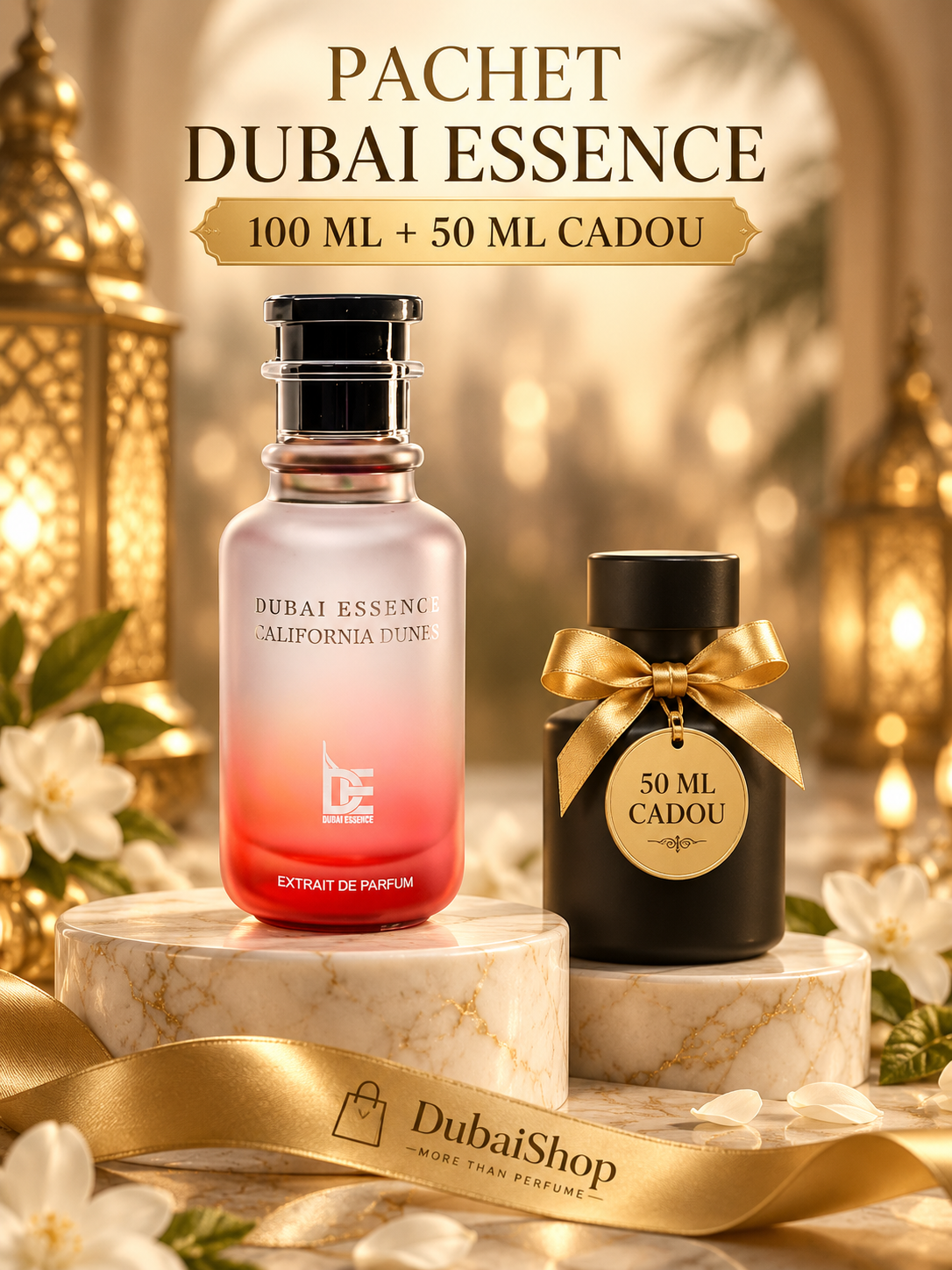 Pachet California Dunes – Dubai Essence Parfum Dama 100ml + Cadou Parfum De 50 ml