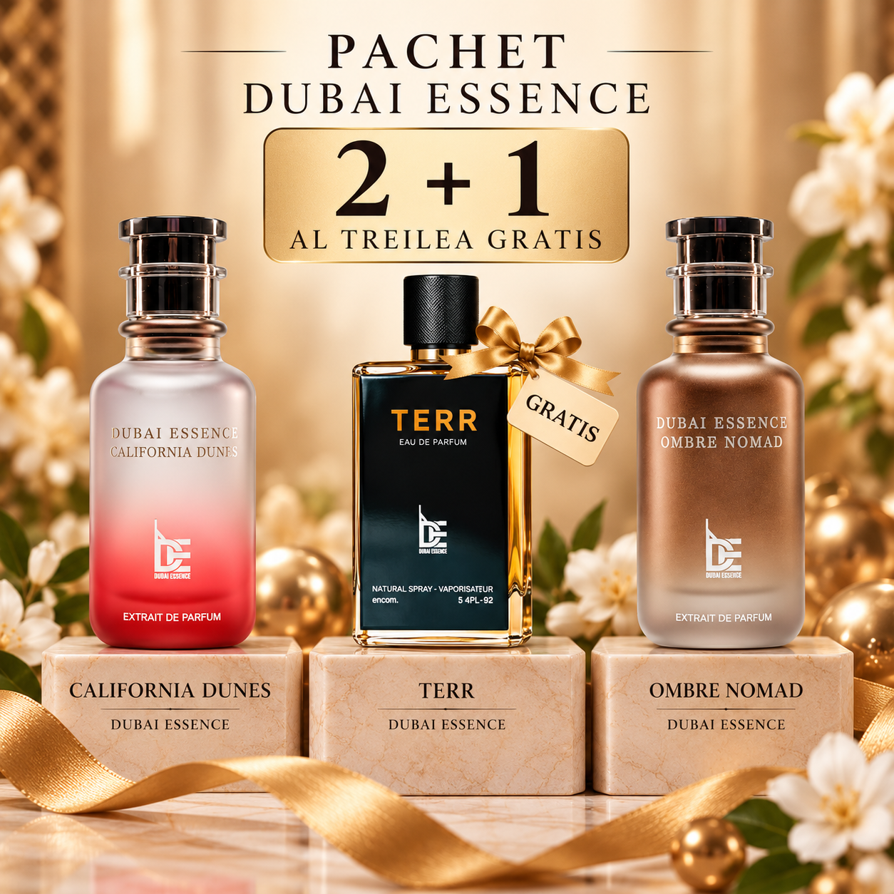 Pachet Ombre Nomad Barbatesc 100 ml + California Dunes Dama + Cadou Terr Barbatesc 100 ml