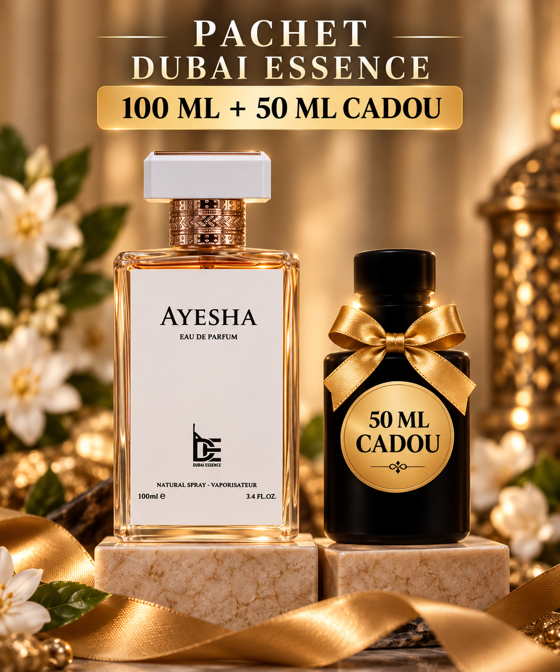 Pachet Ayesha – Dubai Essence Parfum Dama 100ml + Cadou Parfum De 50 ml