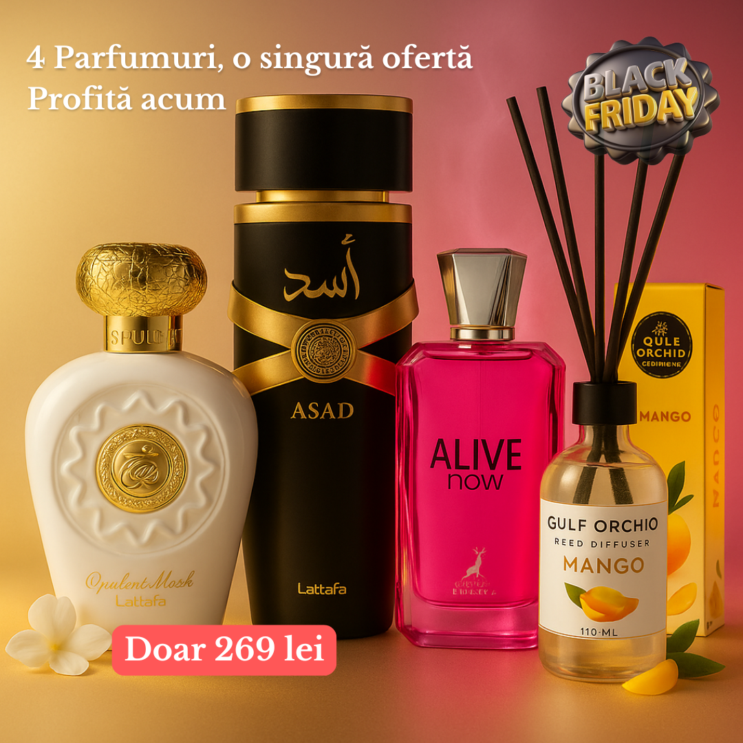 Pachet Premium Asad + Opulent Musk + Alhambra Alive Now + Gulf Orchid Mango